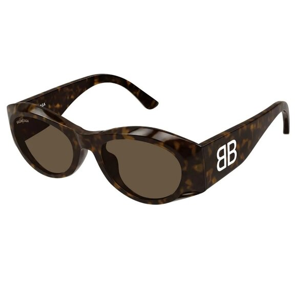 NEW BALENCIAGA BB0396SK 002 DARK HAVANA SUNGLASSES - Picture 1 of 3